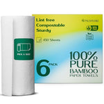 Premium Bamboo Paper Towels - Eco-Conscious, 2-Ply, 75 Sheets/Roll - Pack of 6 Rolls - 36 Rolls Per Case - Super Absorbent & Sustainable | Palm Naki