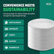 PALM NAKI Heavy Duty Paper Bowls Bulk | 12 oz, 80-Pack | Natural Sugarcane Bagasse & Bamboo Pulp | Disposable Bowls for Hot Soup & Meals | Leak-Resistant & Sturdy