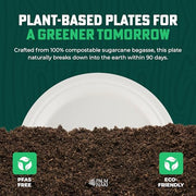 PALM NAKI Heavy Duty Paper Bowls Bulk | 12 oz, 80-Pack | Natural Sugarcane Bagasse & Bamboo Pulp | Disposable Bowls for Hot Soup & Meals | Leak-Resistant & Sturdy
