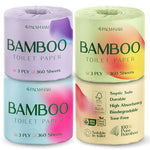 Palm Naki - Toilet Tissue Paper - 3/Ply - 360 Sheets/Roll - Individually Wrapped Bamboo Toilet Paper