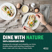 PALM NAKI Heavy Duty Paper Bowls Bulk | 12 oz, 80-Pack | Natural Sugarcane Bagasse & Bamboo Pulp | Disposable Bowls for Hot Soup & Meals | Leak-Resistant & Sturdy