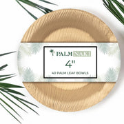 Palm Naki 4" Round Palm Leaf Bowls (40 Count)