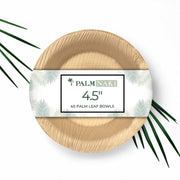Palm Naki Round Palm Leaf Bowls (40 Count) - Disposable Dinnerware, Compostable and Biodegradable Bowls