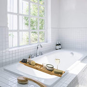 Palm Naki Bamboo Bathtub Tray - Premium Bath Caddy, Bathroom Accessory Tray for Bathtub, Slip Resistant, Eco Friendly Bath Caddy