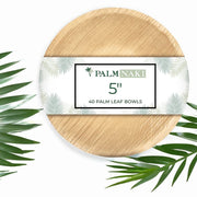 Palm Naki 5" Round Palm Leaf Bowls (40 Count)