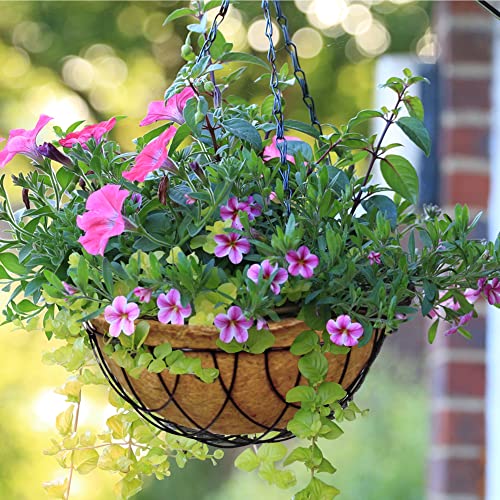 hanging basket plant liners Palm Naki 12” Coconut Coir Hanging Planter Liners Set of 4