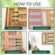 Palm Naki® Bamboo Slotted Ziplock Bag Organizer for Drawer | Storage Bag Organizer & Bag Holder for Kitchen Plastic Bag Storage | For Gallon, Gallon, Quart, Snack & Sandwich Size Ziplock Bags