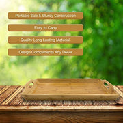 Palm Naki Bamboo Serving Tray - Bamboo Decorative Tray With Handles, Bamboo Charcuterie Tray, Bamboo Wood, 19.5” x 11.8” x 1.5”