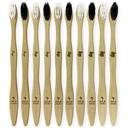 Palm Naki Bamboo Toothbrushes (10 Pack) - Eco Friendly, Biodegradable Toothbrushes, Soft Bristle Toothbrush, BPA Free