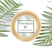 Palm Naki 6" Round Palm Leaf Plates (40 Count)