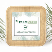 Palm Naki 9" Square Palm Leaf Plates (40 Count)