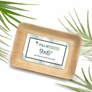 Palm Naki 9" x 6" Rectangular Palm Leaf Plates (40 Count)