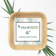 Palm Naki 4" Square Palm Leaf Plates (40 Count)