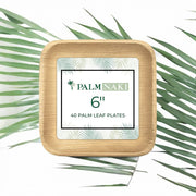 Palm Naki 6" Square Palm Leaf Plates (40 Count)