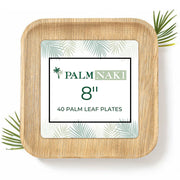 Palm Naki 8" Square Palm Leaf Plates (40 Count)